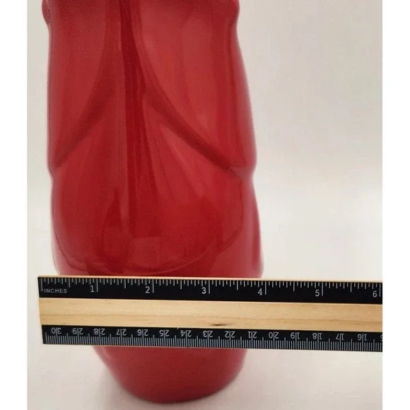 Gurgle Pot - Fish Shaped - Red - 9.25" Tall Water Pitcher/Vase - Stoneware 2006 - Picture 7 of 9